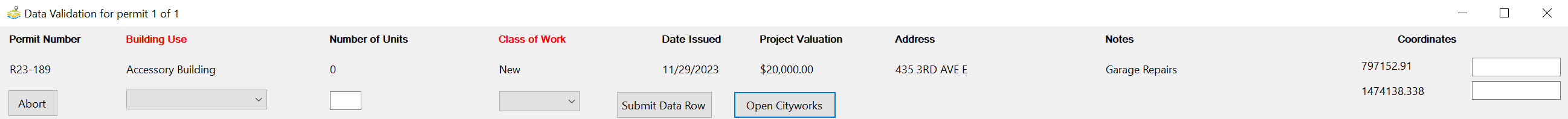 Screenshot of the parser.