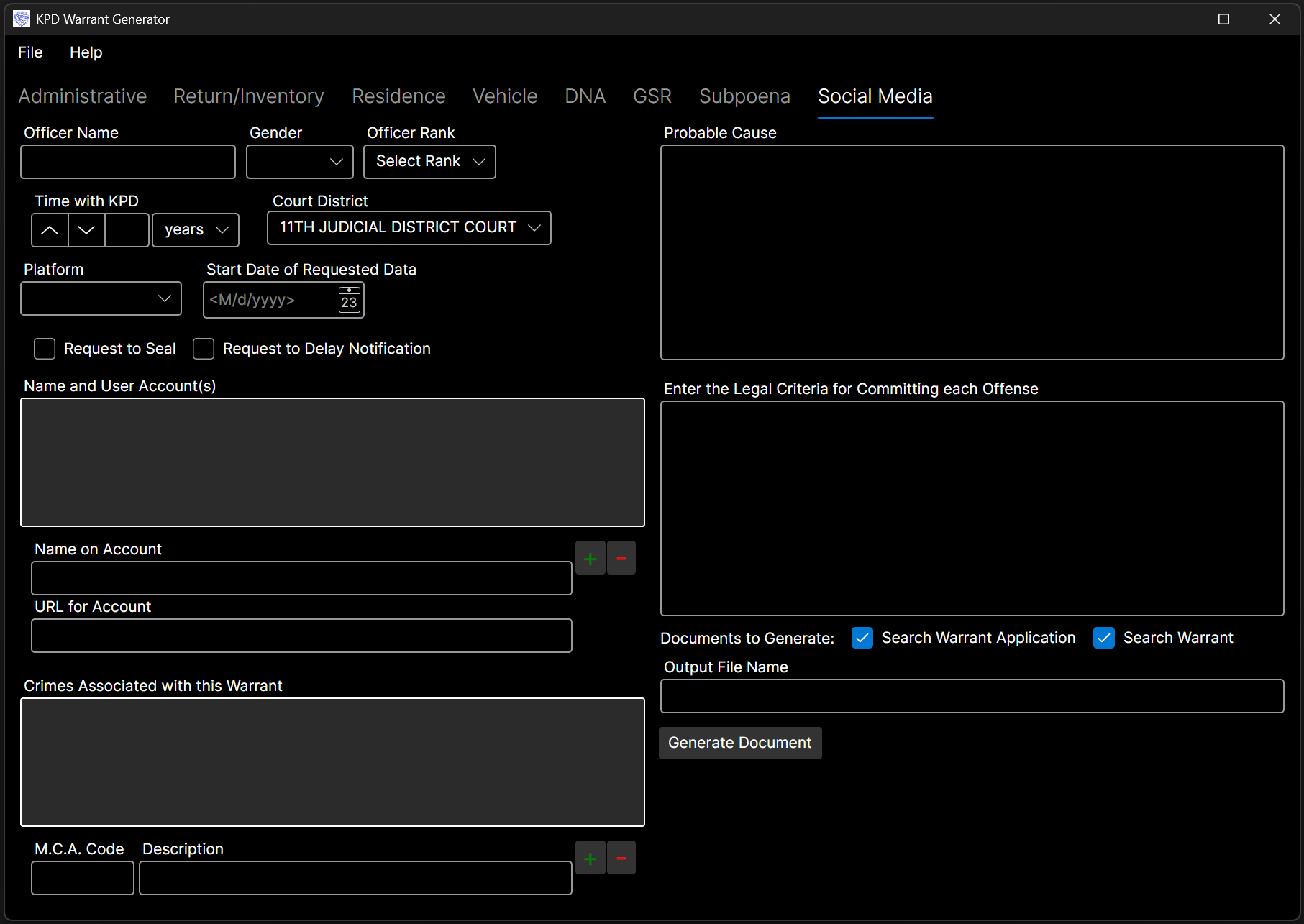 Screenshot of the application.